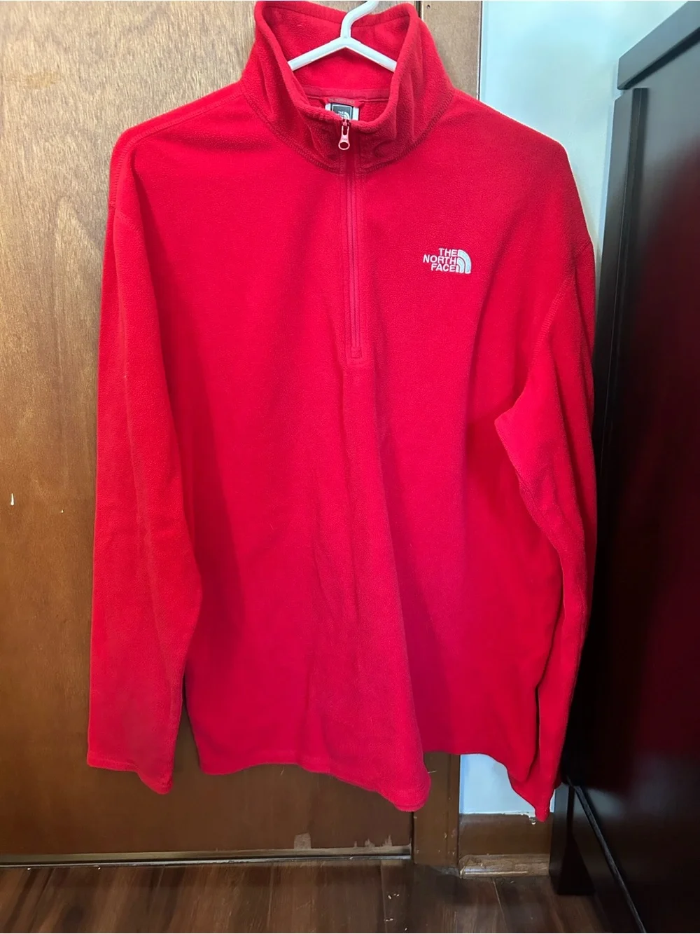 The North Face Men's Red Quarter-Zip Fleece Pullover